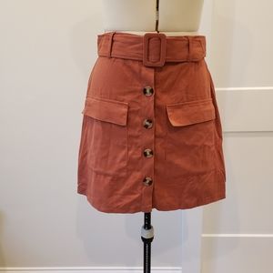 Primark Rust Button Down Skirt Size 8